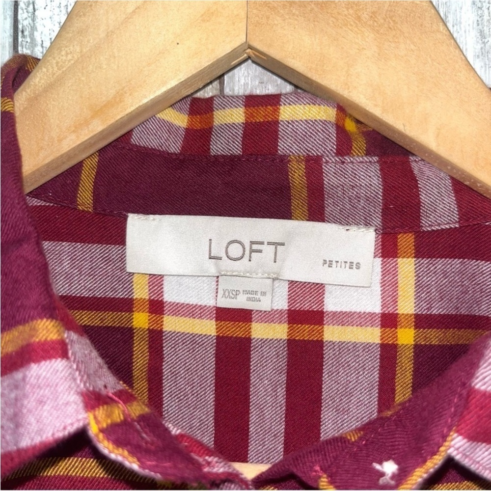Loft Red Plaid Everyday Oversized Flannel - Picture 6 of 6